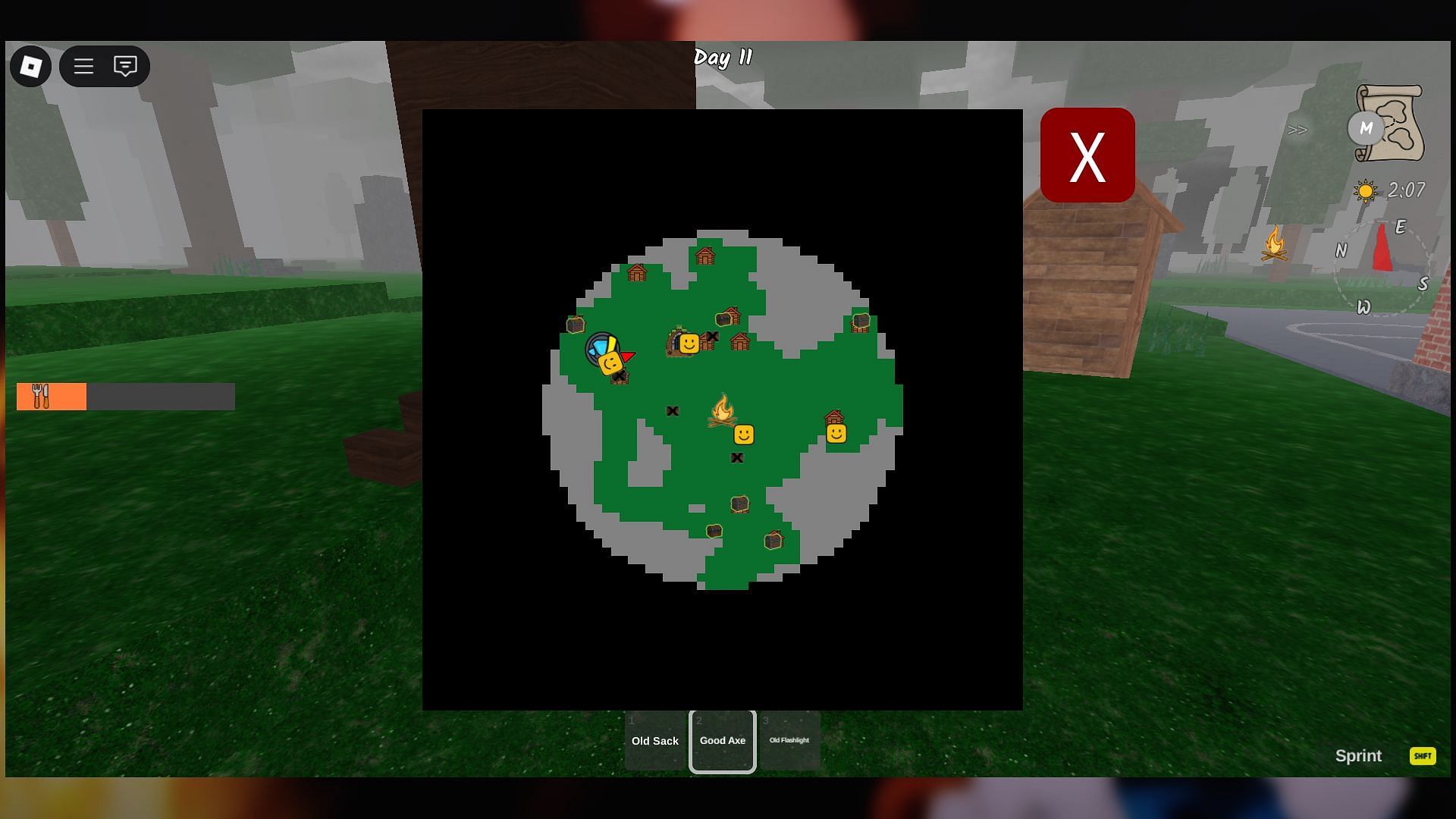 The stronghold appears as a diamond in the map (Image via Roblox)